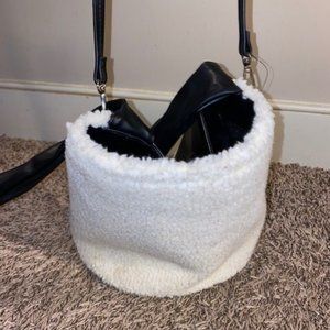 White Faux Fur Purse